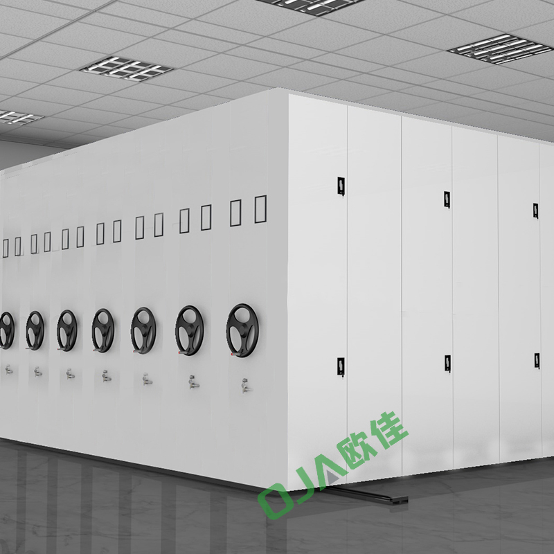 豫美/金屬質(zhì)柜類/型號(hào)G5021/手搖式移動(dòng)密集柜檔案柜 文件柜鋼制軌道資料柜/單組規(guī)格900mm*2300mm*560mm/一列5組/每組價(jià)格