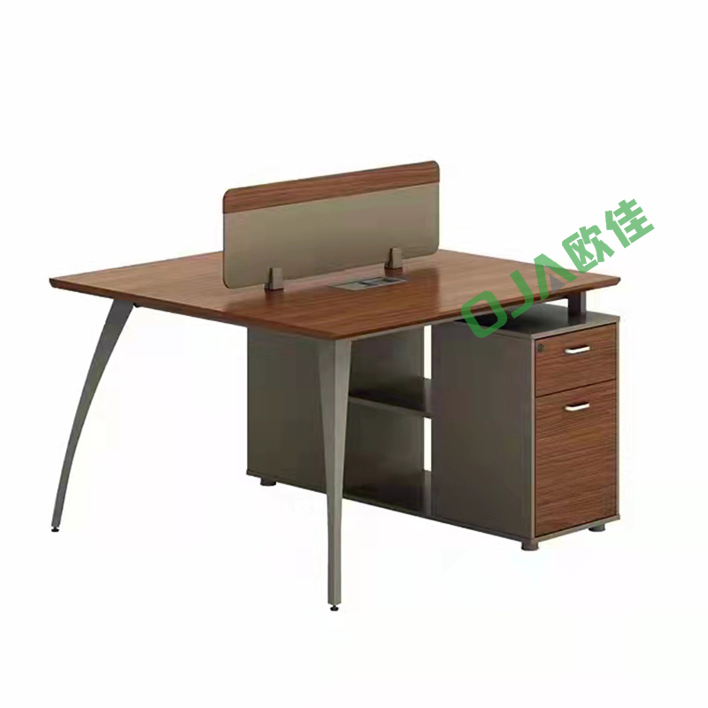 東原/鋼木臺(tái)、桌類/型號(hào)S22105-2/板式雙人辦公桌職員桌電腦桌/規(guī)格1400W*1200D*760H/胡桃色/產(chǎn)地廣東/每雙人桌價(jià)格